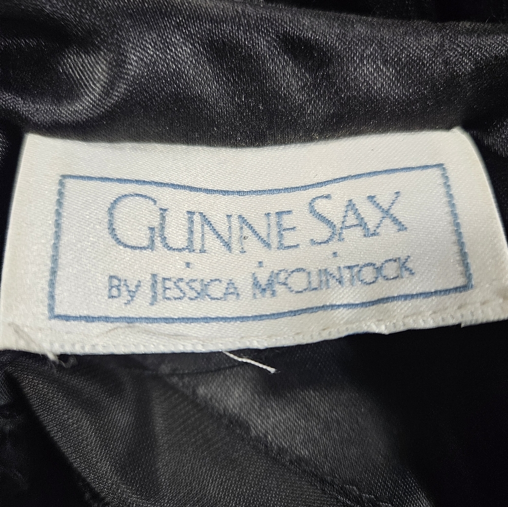 Vintage 80s Gunne Sax By Jessica McClinton Lace Collar Black Velvet Dress Sz 4 ? - Picture 12 of 16